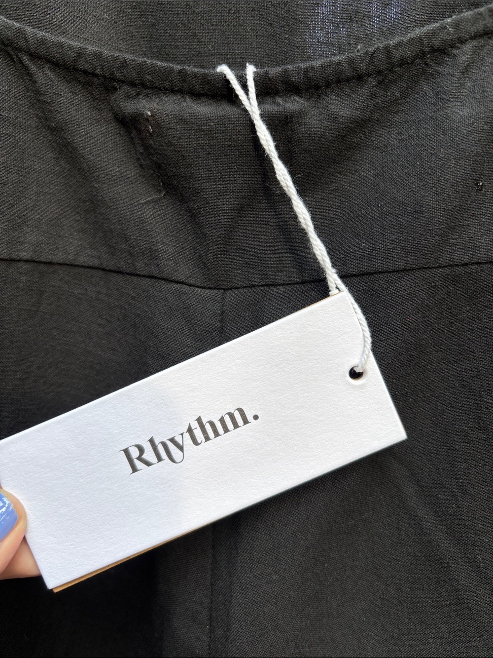 NEW! Rhythm. 12L Black Wide-Leg Linen Spaghetti-Strap Classic Jumpsuit Overalls - Picture 3 of 17